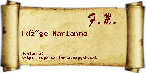 Füge Marianna névjegykártya